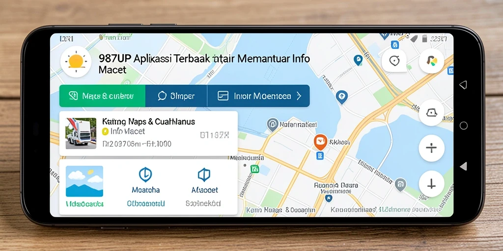 Tampilan antarmuka 987UP yang menampilkan info lalu lintas aktual.