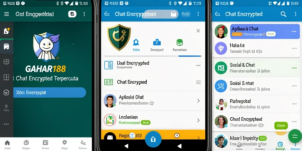 Tampilan antarmuka GAHAR188 dengan fitur Chat Encrypted yang aman.