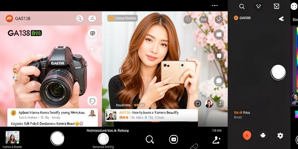Tampilan antarmuka GAS138 dengan fitur Kamera Beautify yang canggih.