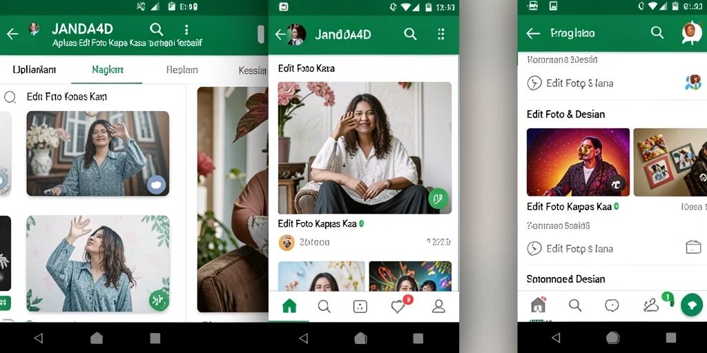 Antarmuka pengguna JANDA4D yang sederhana dan mudah dipahami untuk edit foto kertas kaca.
