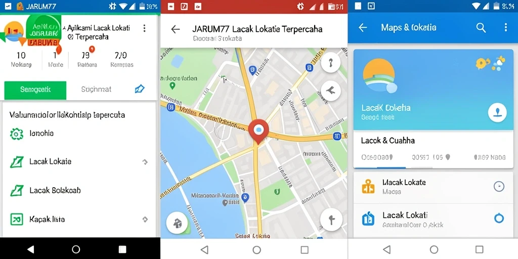 Antarmuka pengguna JARUM77 yang intuitif untuk pelacakan lokasi.