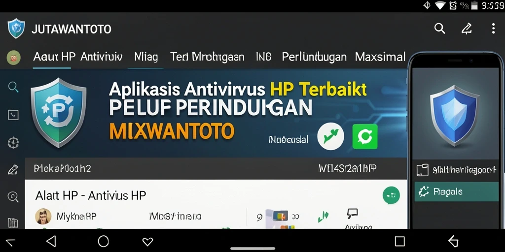Antarmuka JUTAWANTOTO yang modern dan fungsional untuk antivirus HP.