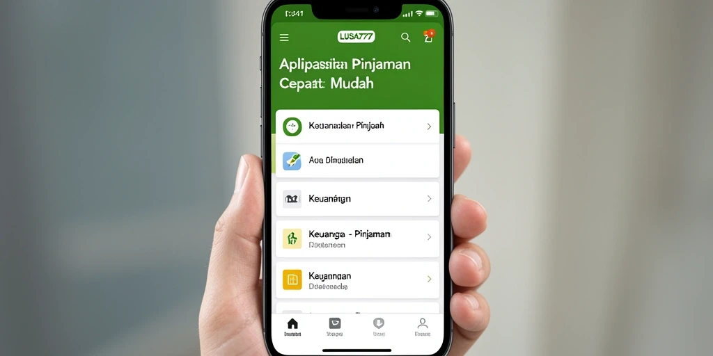 Antarmuka LUSA777 yang intuitif untuk pengajuan pinjaman.
