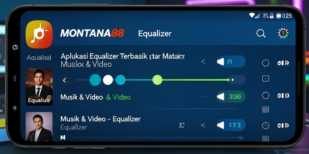 Tampilan antarmuka MONTANA88 yang intuitif untuk aplikasi Equalizer.