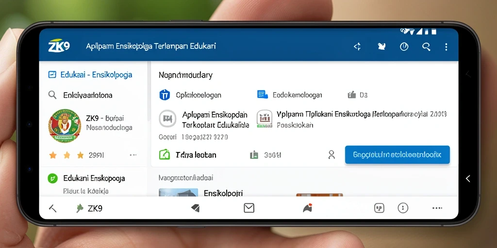Tampilan antarmuka aplikasi ZK9 yang sederhana dan menarik.